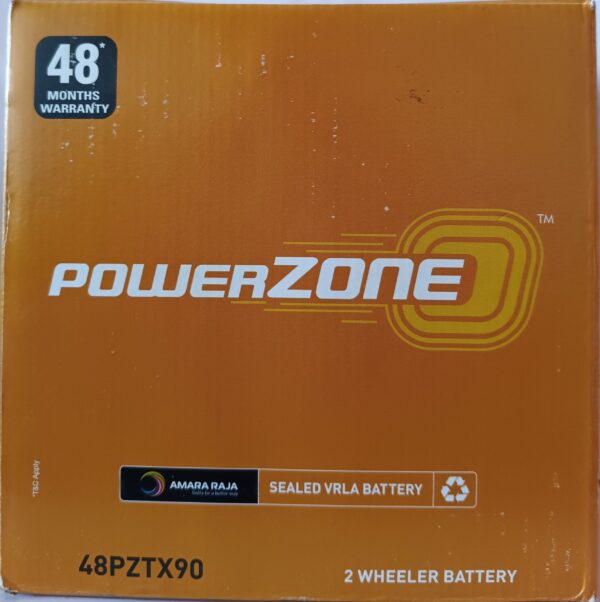 PowerZone AUC-PZ-48PZTX90 9 Ah Battery for Two Wheelers with 24+24= 48 months warranty
