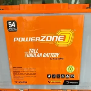 PowerZone PZA-IN-TT150AR54 Tall Tubular 150 Ah battery for Inverters and Home UPS with 54 months warranty