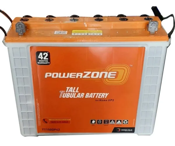 PowerZone PZA-IN-TT150DP42 Tall Tubular 150 Ah battery for Inverters and Home UPS with 42 months warranty
