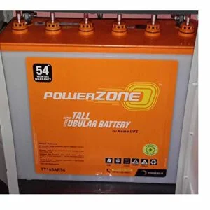 PowerZone PZA-IN-TT165AR54 Tall Tubular 165 Ah battery for Inverters and Home UPS with 54 months warranty